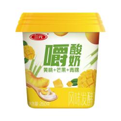 三元 嚼酸奶 黄桃+芒果+青稞 260g*12杯