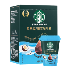 星巴克 0糖0脂即享黑咖啡精萃咖啡液浓香生椰口味25ml*6杯 冷热秒溶