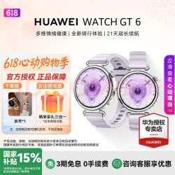 华为 WATCH GT 6 智能手表 41mm 流光紫 氟橡胶表带（北斗、GPS、血氧）