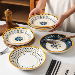CERAMICS 北欧系列陶瓷菜盘 8英寸×4个 圆盘