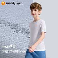 moodytiger 儿童一体织短袖T恤 浅紫藤 150cm