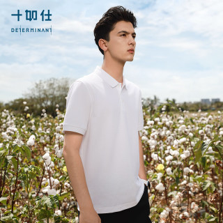 十如仕 短袖POLO衫男夏季透气排汗翻领纯色商务休闲t恤上衣 P33-01 白色 XL