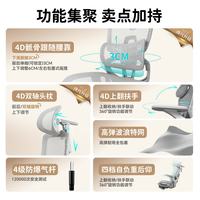 ENOVA 智慧家2代人体工学椅 墨妍黑 脚踏款 坐深可调 360°双轴后旋扶手 电脑椅