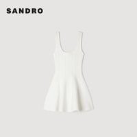 Sandro 新品首降丨SANDRO2026夏季新款女装法式仿钻饰收腰裙摆吊带连衣裙