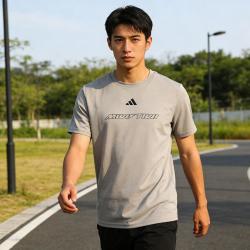 adidas 中性款圆领透气舒适运动T恤