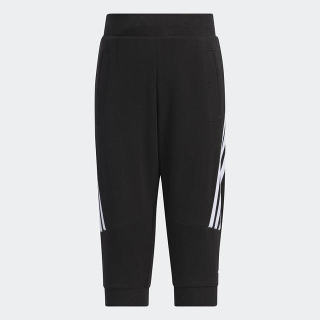 adidas 男中童经典条纹透气系绳七分裤