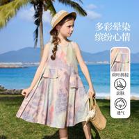 ASK junior 纯棉荷叶边女童连衣裙