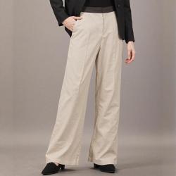 Massimo Dutti 女式商务通勤风舒适透气轻薄款喇叭裤拼色休闲长裤