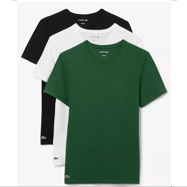 LACOSTE 男士纯棉T恤 3件装 三色组合可选