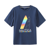 诺帝卡 NAUTICA时尚童装夏季圆领印花短袖T恤
