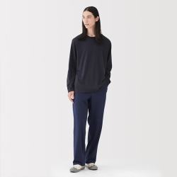 無印良品 MUJI 男式横竖弹力人字纹工装裤 深藏青色 M