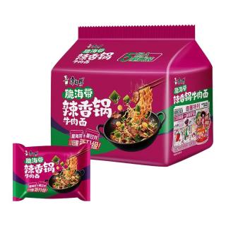 康师傅 方便面 经典脆海带辣香锅牛肉面122g*5包