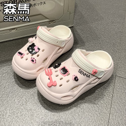 森馬 洞洞鞋女夏季新款外穿沙滩凉鞋洞洞鞋 米棕 （百搭款） 37-38