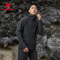 MAMMUT 红标 Macun 2.0 男士户外防泼水连帽夹克外套软壳 黑色 L