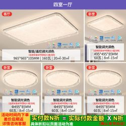 雷士 冰丝纹IP40全光谱护眼吸顶灯 星羽 4室1厅