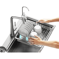 EFEF S8 不锈钢双轨道大单槽厨房水槽 7546mm
