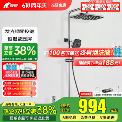 EFEF F88 恒温数显淋浴花洒套装 圆管 枪灰色