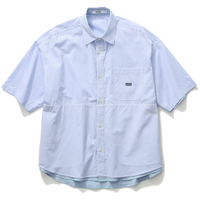 nautica white sail 中性时尚撞色假两件宽松亚麻短袖衬衫