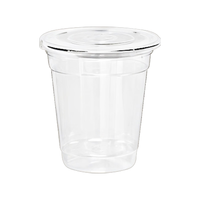 双枪 一次性塑料杯带盖 500ml*20套 奶茶咖啡冷饮杯