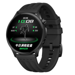 OPPO Watch S 智能手表 44.98mm 黑色不锈钢表壳 竞速黑氟橡胶表带（北斗、GPS）
