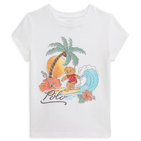 RALPH LAUREN Girls' Polo Bear Cotton Jersey Tee - Little Kid, Big Kid