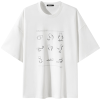 gxgjeans 男装印花宽松圆领短袖T恤 白色 M