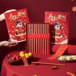 千年恋木 红檀木筷子抗菌无漆无蜡防霉家用礼盒装 25cm红檀木筷（10双装）