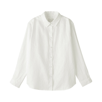 MUJI 無印良品 汉麻水洗衬衫领长袖衬衫