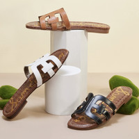 Sam Edelman 山姆爱德曼牛皮外穿度假一字凉拖鞋雪糕贝拖BAY