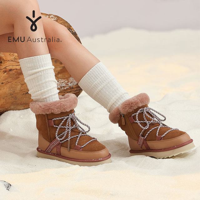 移动端：EMU Australia EMUAustralia雪地靴女款防水羊皮靴澳洲羊毛保暖皮毛一体时尚短靴