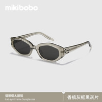 MIKIBOBO 板材猫眼太阳镜 UV400防紫外线 香槟灰框黑灰片