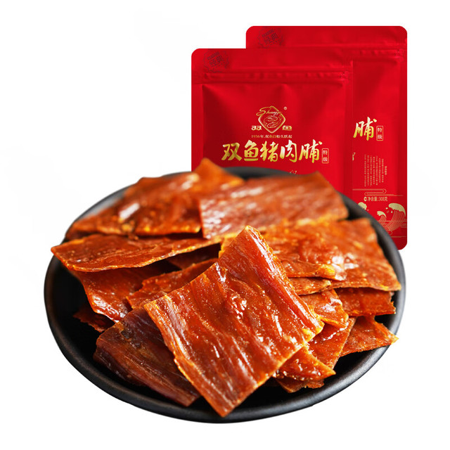 移动端、京东百亿补贴：双鱼 猪肉脯 308g*2袋