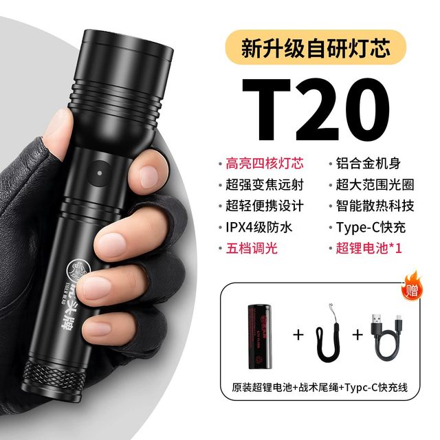 虎头牌 小型强光充电手电筒
