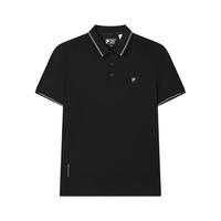 FILA 男子针织短袖POLO衫 凉感 正黑色 XL