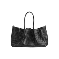 BOTTEGA VENETA/葆蝶家 Pinacoteca托特包 黑色/巧克力棕
