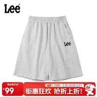 LEE KIDS 童装儿童短裤夏季男女大童纯棉五分裤透气休闲裤麻灰色  160