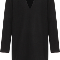 Massimo Dutti 含羊毛V领垫肩长袖连衣裙
