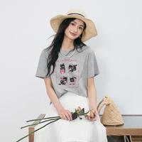 诗凡黎 气质正肩短袖T恤休闲百搭时尚上衣女