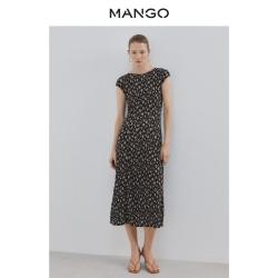 MANGO 女装连衣裙2026夏装时尚辣妹褶皱小碎花印花长裙