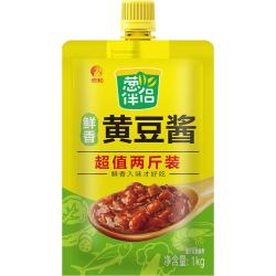 欣和 葱伴侣鲜香黄豆酱1KG 家用加嘴袋装 炒菜焖炖烹饪酱大酱 1kg