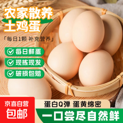 京喜 山林新鲜鸡蛋鲜鸡蛋当日现捡生鲜买菜单枚40g左右 当日现捡土鸡蛋8枚