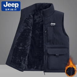 JEEP SPIRIT JEEPSPIRIT 吉普 男士立领工装加绒加厚马甲