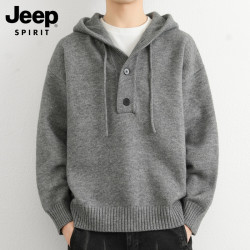 JEEP SPIRIT JEEPSPIRIT 吉普 男士连帽毛衣 秋冬款 宽松潮流百搭针织衫