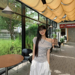 Chuanjing 传靖 女士斜肩短袖T恤 夏季新款