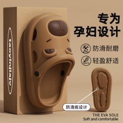 2026孕妇防滑洞洞鞋女款海边沙滩软底包头半凉拖鞋