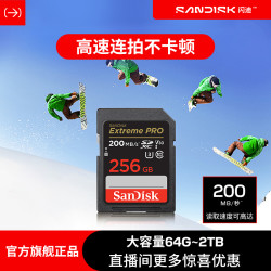 闪迪 微单反相机高速sd存储卡佳能R50索尼zve10
