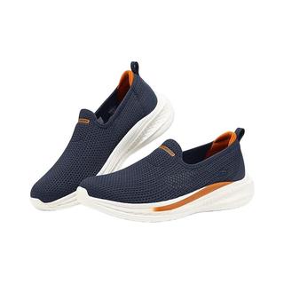 SKECHERS/斯凯奇 夏男一脚蹬透气网面健步鞋 厚底休闲运动鞋 海军蓝色 42