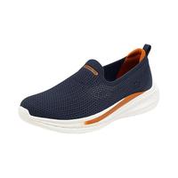 SKECHERS/斯凯奇 夏男一脚蹬透气网面健步鞋 厚底休闲运动鞋 海军蓝色 42