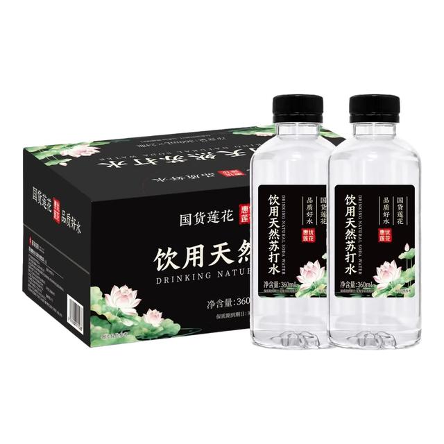 惠优 莲花 无糖无气弱碱性天然苏打水 360ml*24瓶整箱