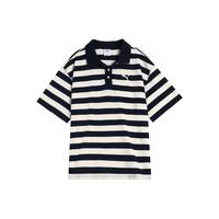 PUMA/彪马 纯棉宽松条纹短袖POLO衫 海军蓝 M